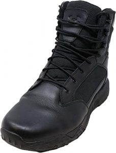 Black leather boots for men